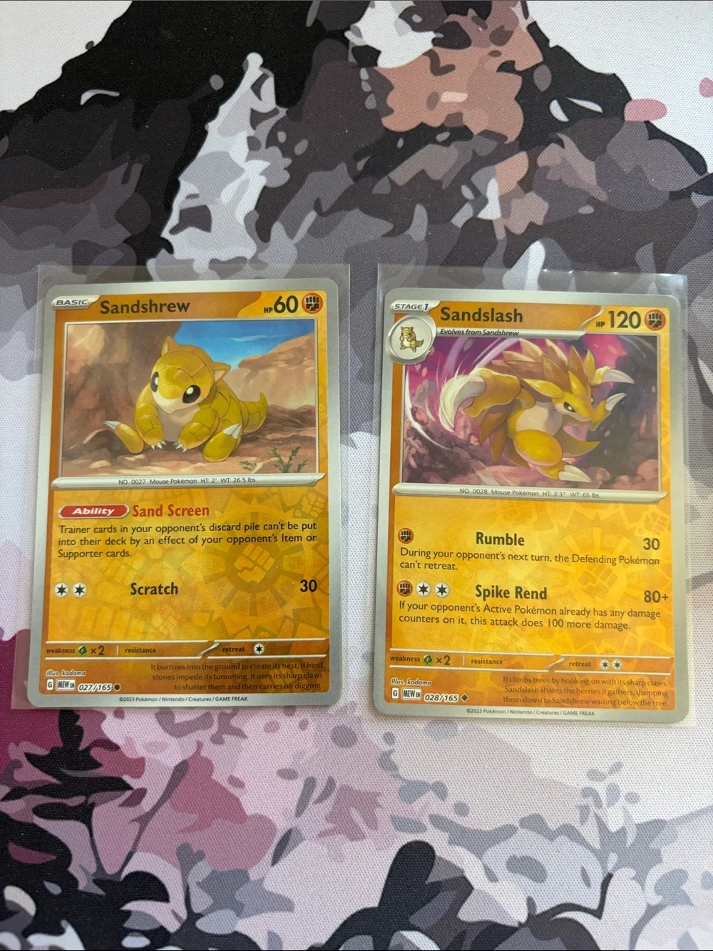 Sandshrew & Sandslash Reverse Holo Pokémon 151 Card Lot | 2 Cards ✨5/$25✨